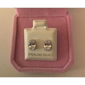 New~2.65 Ct. Oval Cut Rope Texture Frame Sim Diamond Stud Earrings~.925 SS